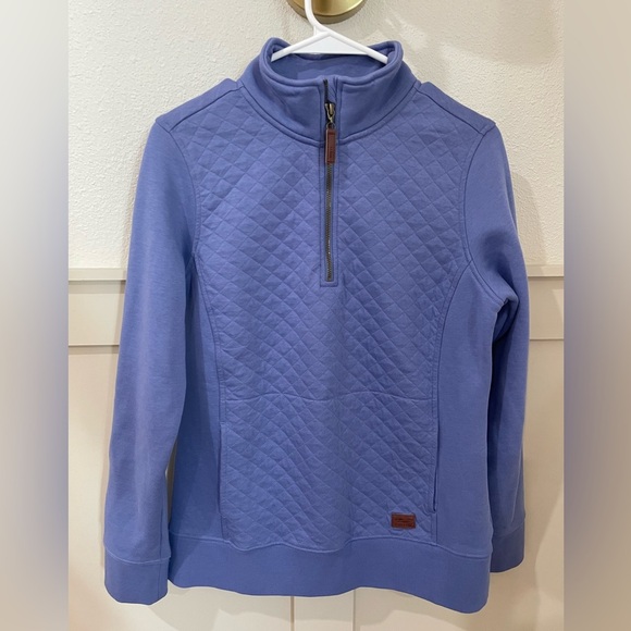 L.L. Bean Quilted Quarter-Zip Pullover in Purple - Picture 4 of 8